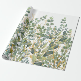 Eukalyptus-Blätter für Gold und Grüne Geschenkpapier