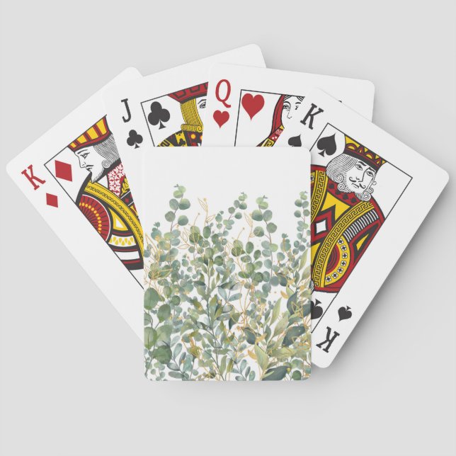 Eukalyptus-Blätter für Gold und Grüne Spielkarten (Rückseite)
