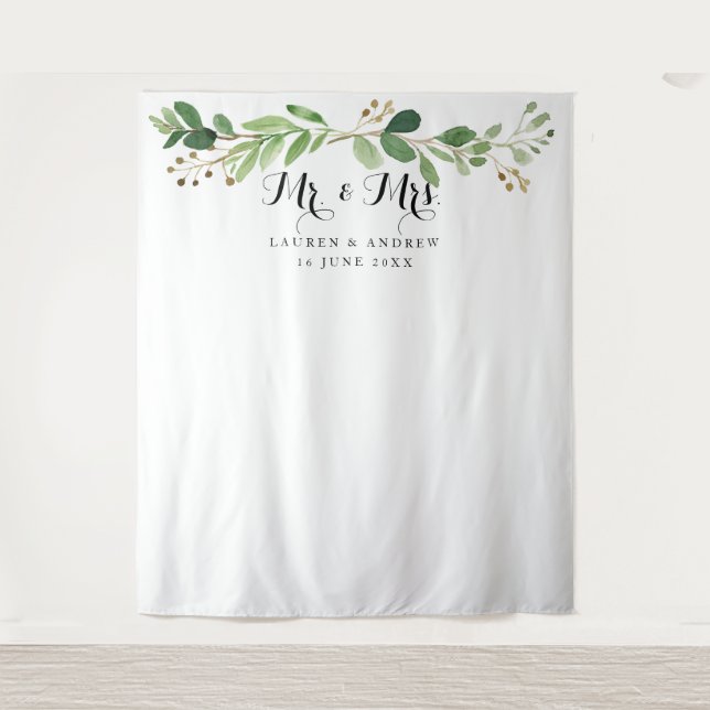 Eukalyptus-Blätter für Hochzeiten Foto Hintergrund Wandteppich (Vorderseite)