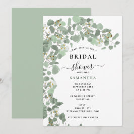 Eukalyptus-Blätter für moderne Wasserfarben Brautp Einladung