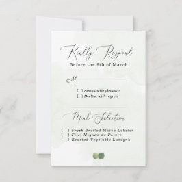 Eukalyptus-Blätter für moderne Wasserfarben RSVP Karte