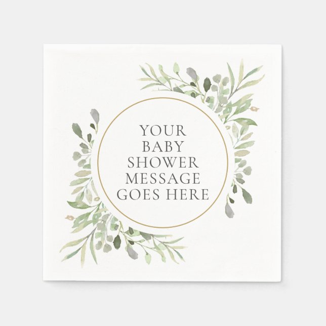 Eukalyptus-Blätter für neutrale Babydusche Serviette (Vorderseite)