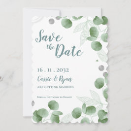 Eukalyptus-Blätter für Wasserfarben, die das Datum