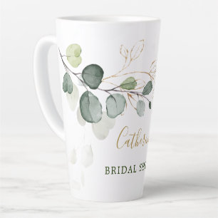 Eukalyptus Blätter Gold Floral Brautparty Milchtasse