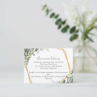 Eukalyptus-Blätter Hochzeiten Begleitkarte