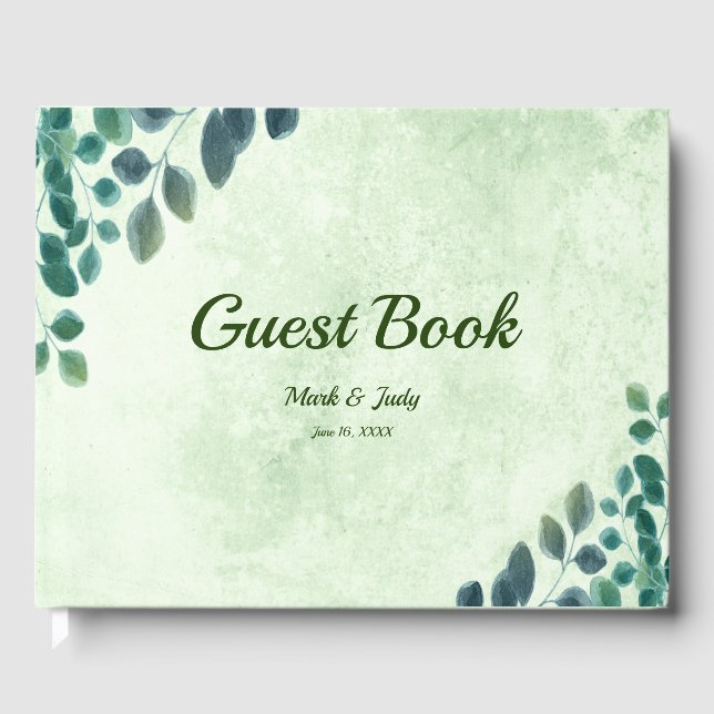 Eukalyptus-Blätter Hochzeiten Gästebuch (Vorderseite)