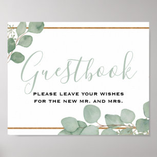 Eukalyptus-Blätter Hochzeiten Poster