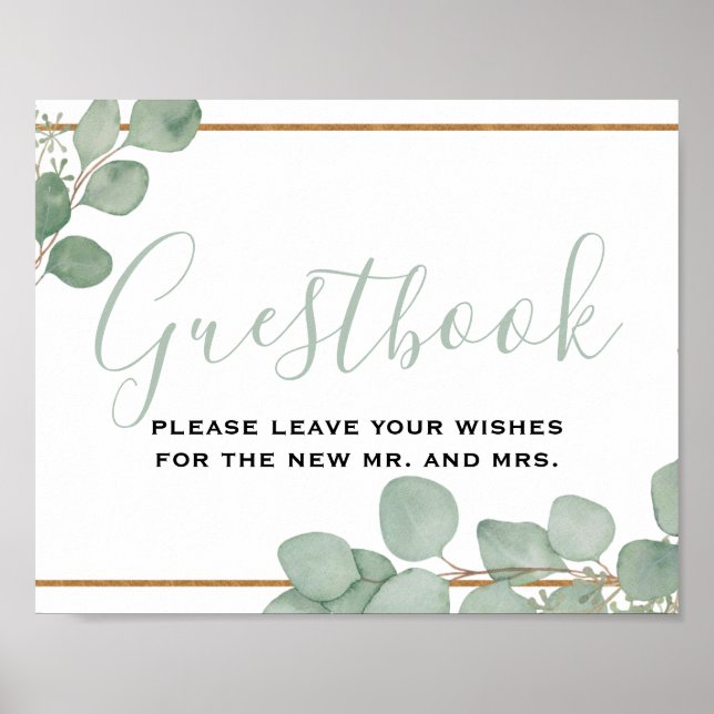 Eukalyptus-Blätter Hochzeiten Poster (Vorne)