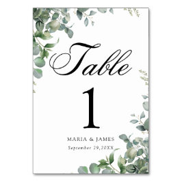 Eukalyptus-Blätter Hochzeiten Tischnummer