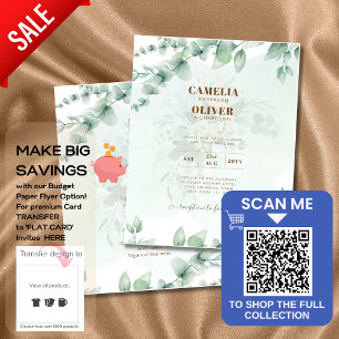 Eukalyptus-Blätter Hochzeitseinladungen digital Flyer