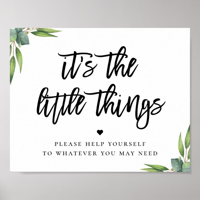 Eukalyptus-Blätter Hochzeitsfeier Poster (Vorne)