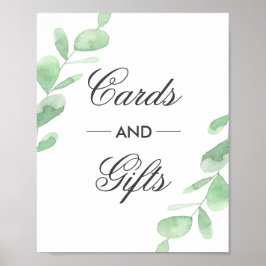 Eukalyptus-Blätter. Hochzeitskarten und Geschenke  Poster