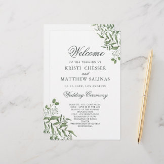 Eukalyptus-Blätter - Hochzeitsprogramm