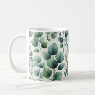 Eukalyptus-Blätter in Aquarellfarben Kaffeetasse