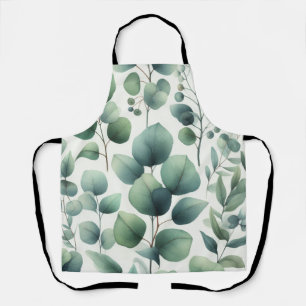 Eukalyptus-Blätter in Aquarellfarben Schürze