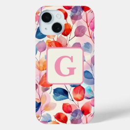 Eukalyptus-Blätter in Farbtönen, monogramm Case-Mate iPhone Hülle