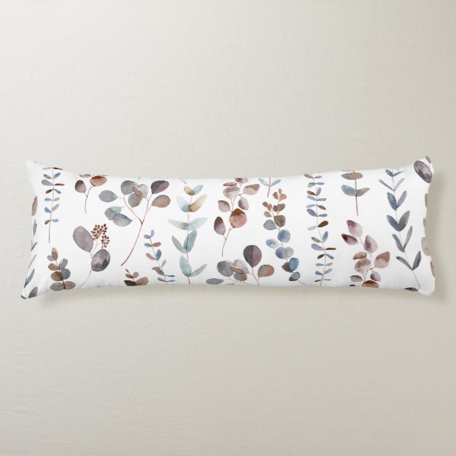 Eukalyptus-Blätter mit farbenfrohen Wasserfarben M Seitenschläferkissen (Vorderseite)