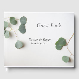 Eukalyptus-Blätter mit Textfläche Gästebuch