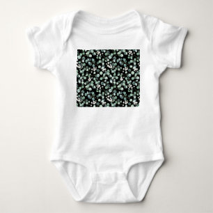 Eukalyptus-Blätter: Muster für weiße Blume Baby Strampler