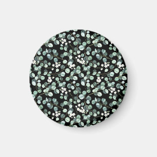 Eukalyptus-Blätter: Muster für weiße Blume Magnet