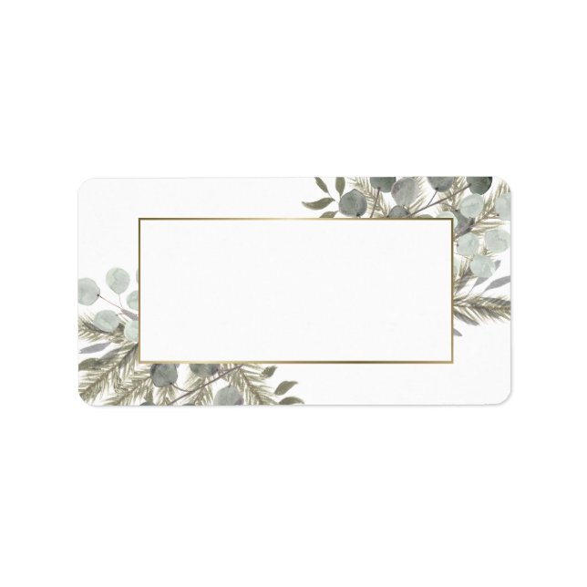 Eukalyptus-Blätter & Pine Blank-DIY-Druckadresse Adressaufkleber (Vorne)