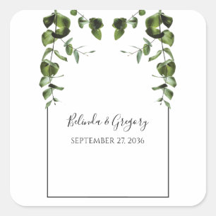 Eukalyptus-Blätter Quadratischer Aufkleber