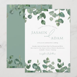Eukalyptus-Blätter Sage Green Foliage Wedding Einladung