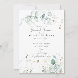 Eukalyptus-Blätter und Brautparty Einladung