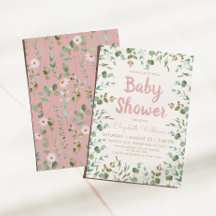 Eukalyptus-Blätter Wasserfarbe Girl Baby Dusche