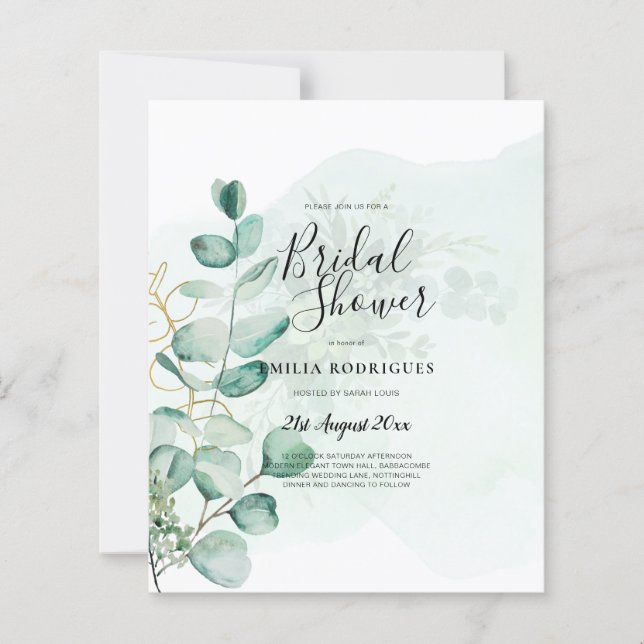 Eukalyptus Blätter Wedding Greenery QR CODE Modern (Vorderseite)