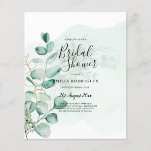 Eukalyptus Blätter Wedding Greenery QR CODE Modern Flyer