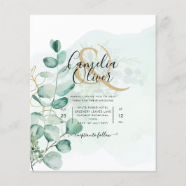 Eukalyptus Blätter Wedding Greenery QR CODE Modern Flyer
