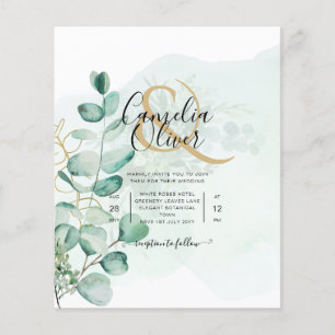 Eukalyptus Blätter Wedding Greenery QR CODE Modern Flyer