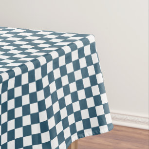 Eukalyptus Blue White Checkered Pattern Wohngestal Tischdecke