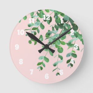 Eukalyptus Blush Green Delight #1 #foliage #decor  Runde Wanduhr