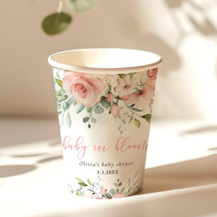 Eukalyptus-Blütenbaby in blühender Babydusche Pappbecher