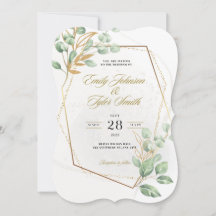 Eukalyptus Boho Hochzeitseinladungen