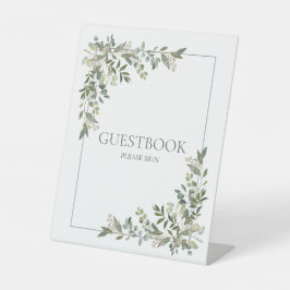 Eukalyptus Botanic Sage Green Guestbook Sockelschild