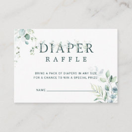 Eukalyptus Botanical Baby Shower Diaper Begleitkarte