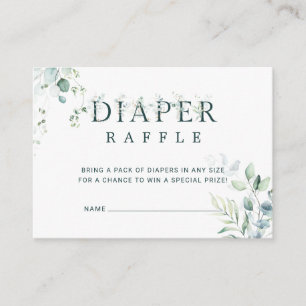 Eukalyptus Botanical Baby Shower Diaper Begleitkarte