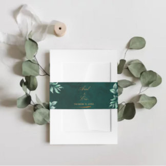 Eukalyptus Botanical Emerald Greenerity Wedding Einladungsbanderole