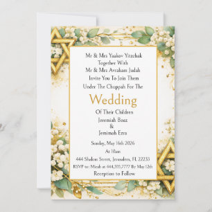 Eukalyptus-Botanical-Floral-Jüdische-Hochzeit Einladung