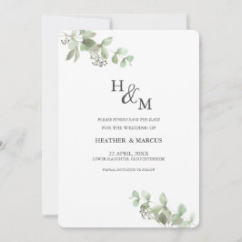 Eukalyptus Botanical Green Hochzeit S Save The Date