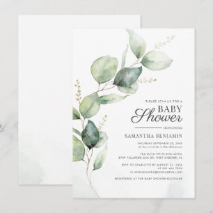 Eukalyptus Botanical Greenery Baby Shower Einladung