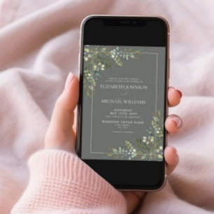 Eukalyptus Botanical Sage Green Foto Hochzeit Einladung