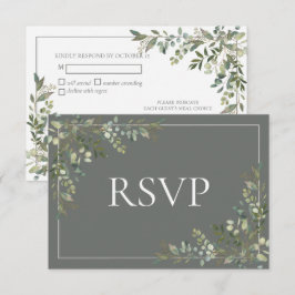 Eukalyptus Botanical Sage Green Script Wedding RSV RSVP Karte