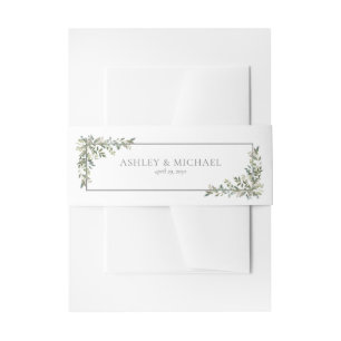 Eukalyptus Botanical Sage Green Watercolor Wedding Einladungsbanderole