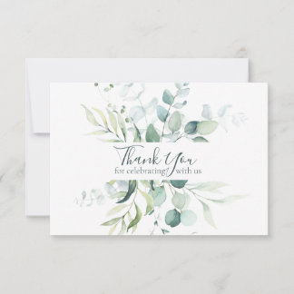 Eukalyptus Botanical Watercolor Hochzeit Dankeskarte