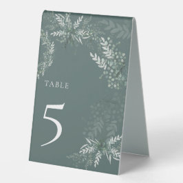 Eukalyptus Botanical Wedding Tischnummer Tischaufsteller