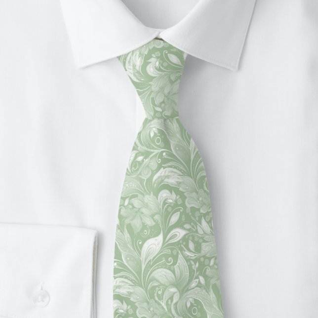 Eukalyptus-Botanik-Batik Krawatte (Von Creator hochgeladen)